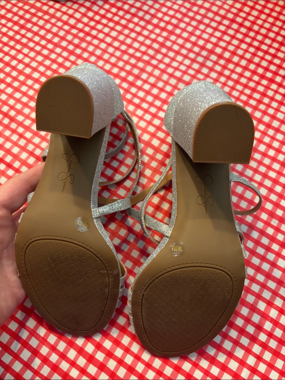 Jessica Simpson size 7m silver strap high heels - Picture 3 of 9